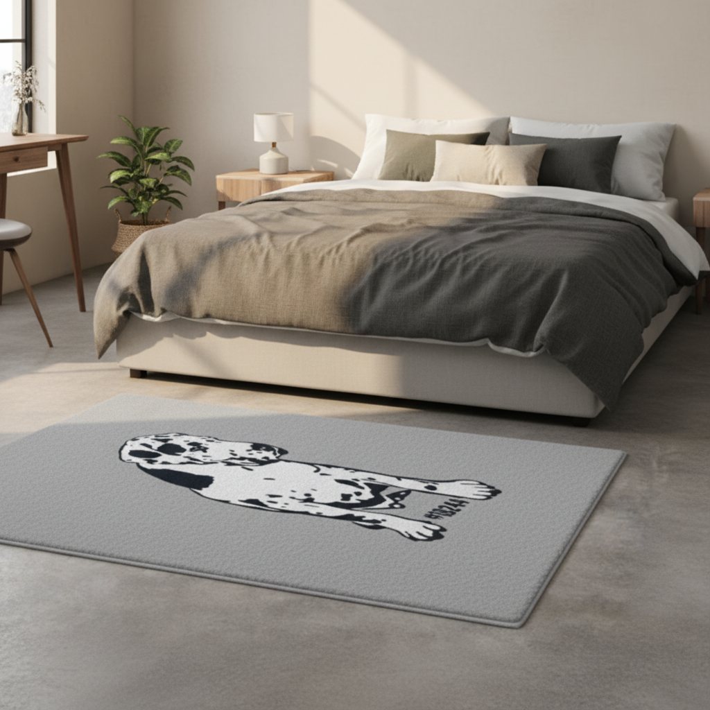 Mastiff Pup— Hand-Painted Dog Portrait Rug